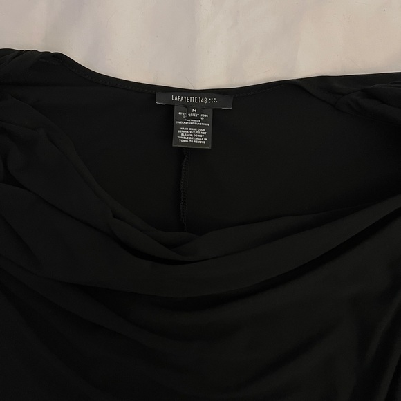 Lafayette 148 New York - W - Half-Off The Shoulder Little Black Dress - Size M - Picture 9 of 10
